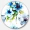 Designart - Seamless Summer Blue Flowers' Floral Metal Circle Wall Art